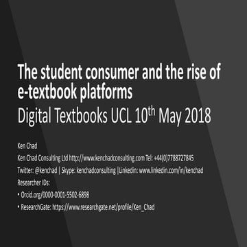 Student consumer and the rsie of e-textbook platforms
