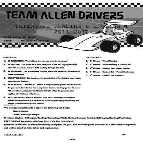 Student contract 9th grade