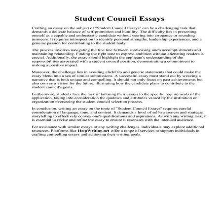Student Council Essays