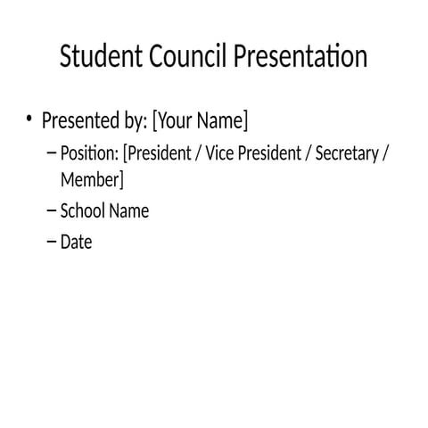 Student Council presentation | PPTX