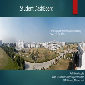Student dashboard for Engineering Undergraduates