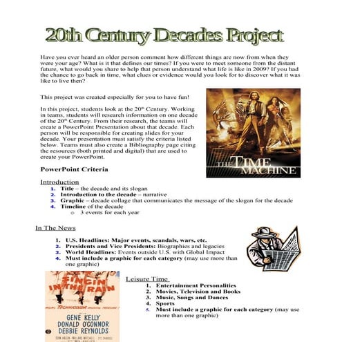 Decades Project Introduction | PPTX