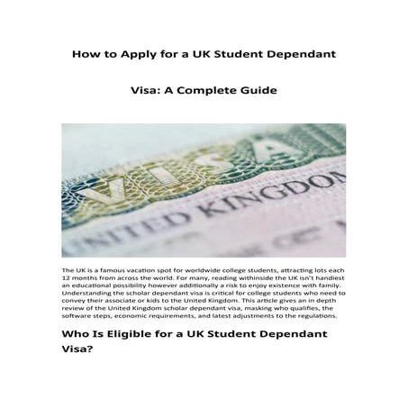 Comprehensive Guide to Applying for a UK Student Dependant Visa | DOCX