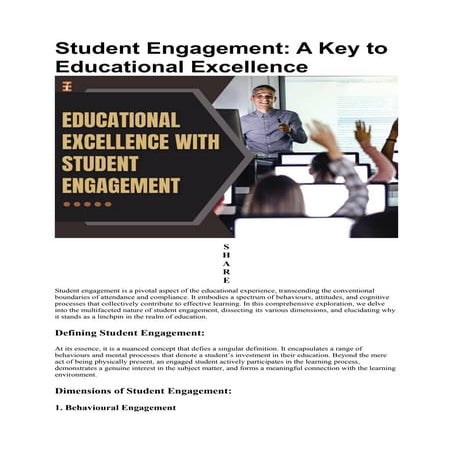 Student Engagement: A Key to Educational Excellence