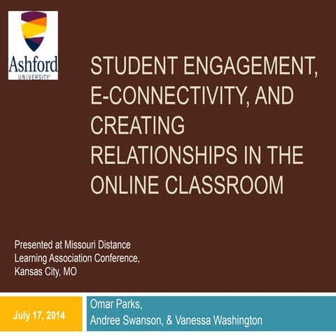 Student engagement e connectivity and creating relationships v1