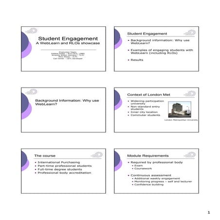 Student Engagement with WebLearn