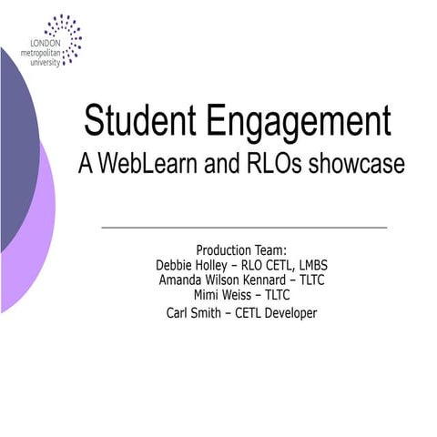 Student engagement with WebCT