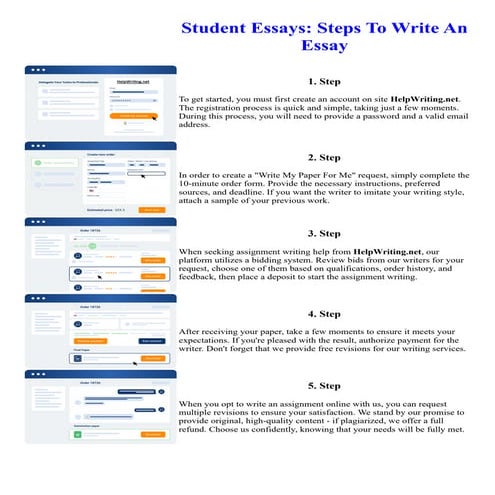 Student Essays Steps To Write An Essay