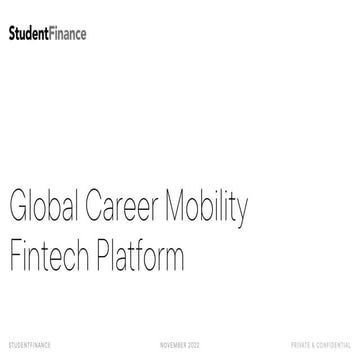 StudentFinance Series A pitch deck