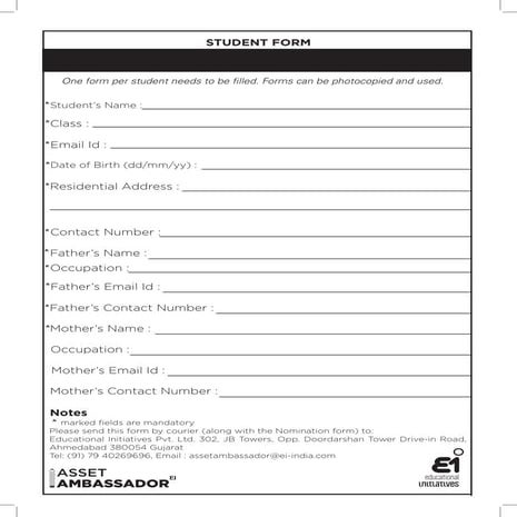 Student Detail Form