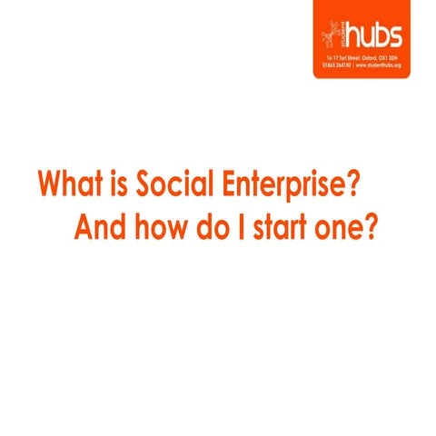 Student hubs - Social Enterprises