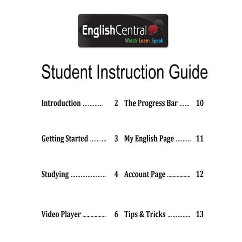 Student instruction guide
