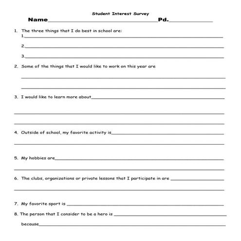 Student interest survey | PDF