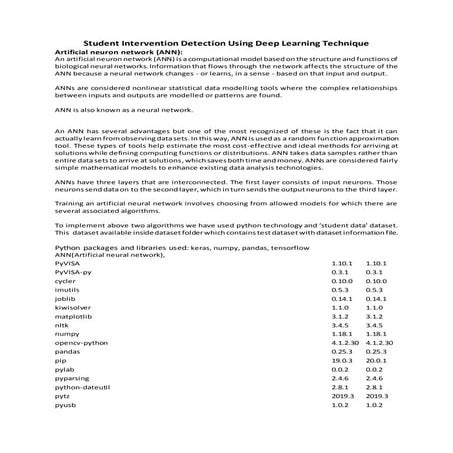 Student intervention detection using deep learning technique