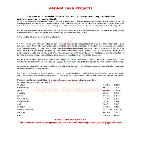 Student intervention detection using deep learning technique