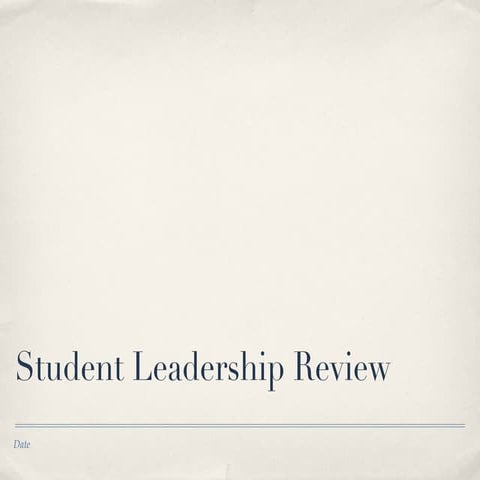 Student Leadership Presentation | PPT