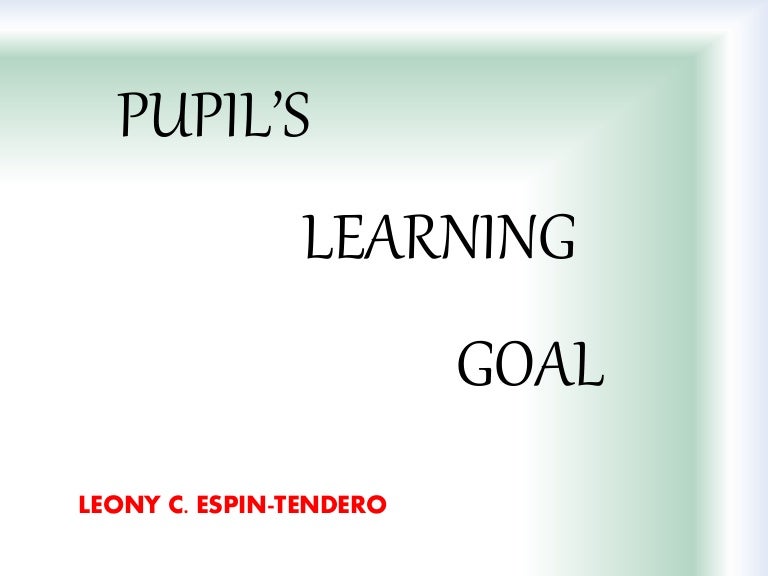 Student learning goals