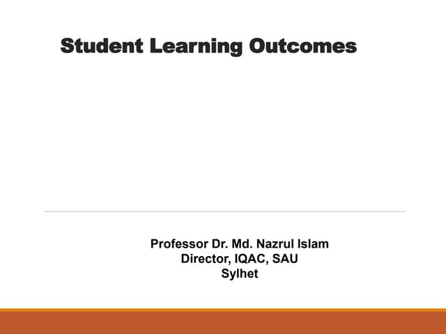 Student Learning Outcomes