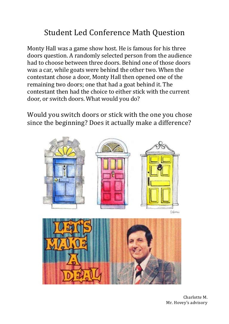 Student led conference math question