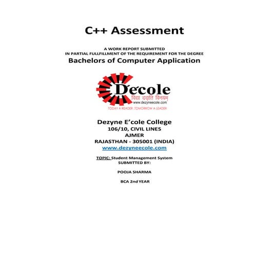 Pooja Sharma , BCA Third Year