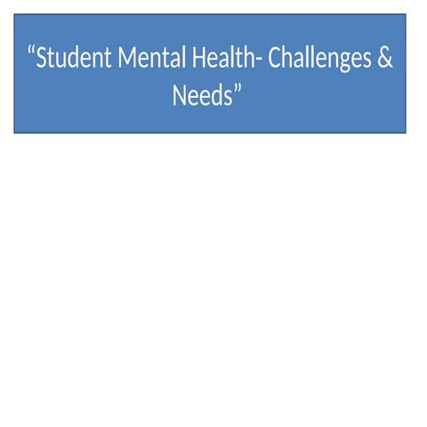 Student Mental Health- Challenges & Needs.ppt