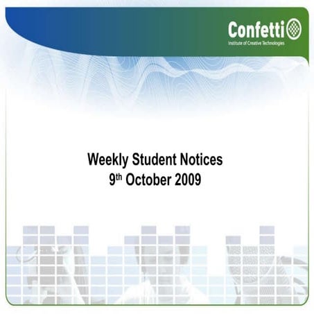 Student Notices 9th Nov