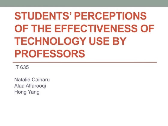 PPT Student perceptions of tech use 2013