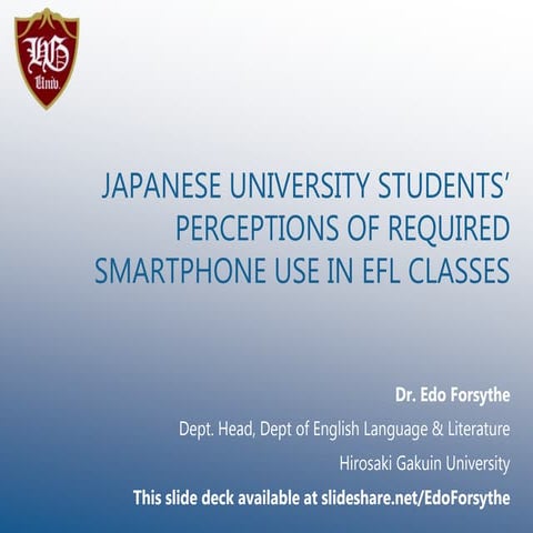 Student perceptions of MALL from GloCALL 2019