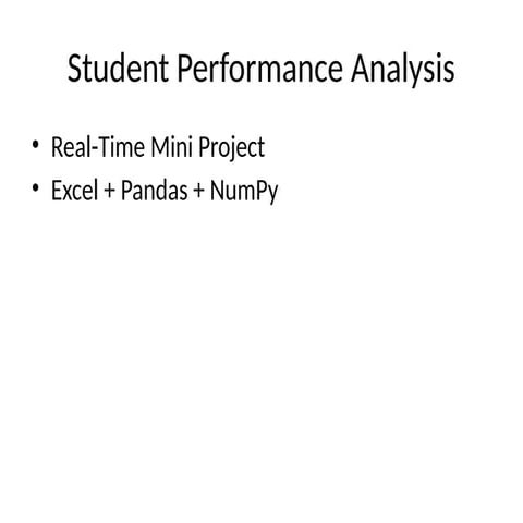 Comprehensive Student Performance Analysis Using Excel, Pandas, and ...