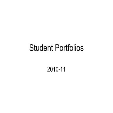 Student portfolios