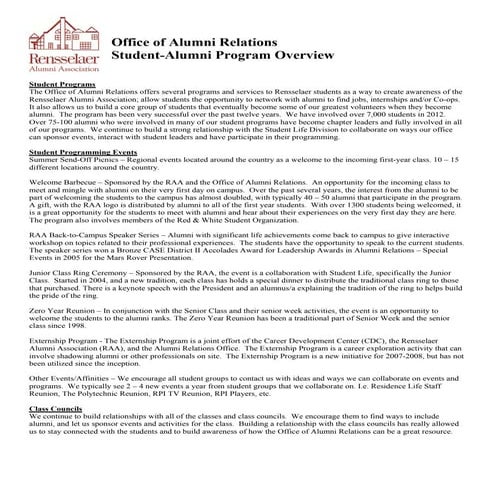 Student Programs Overview