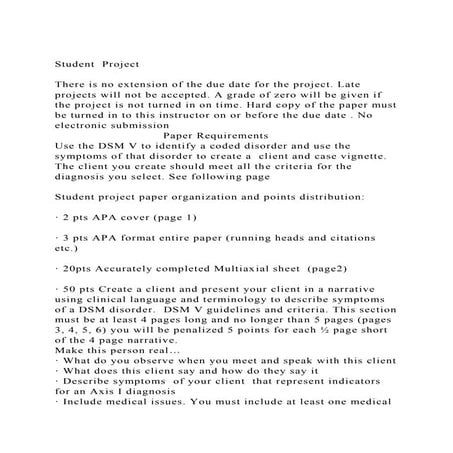 Student  Project   There is no extension of the due date for t.docx