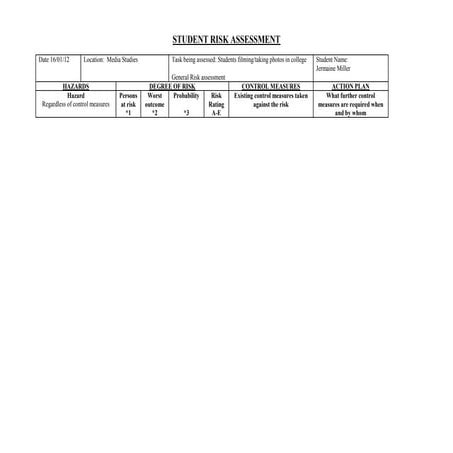 Risk Assessment | DOC