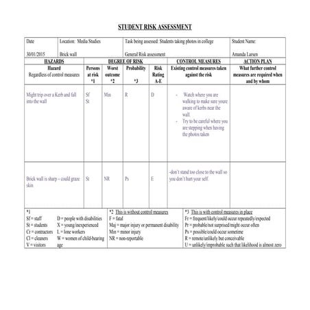 Student risk assessment | DOCX