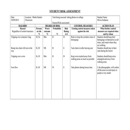 Student risk assessment | DOCX