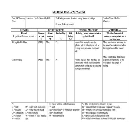 Student risk assessment- theatre | DOC