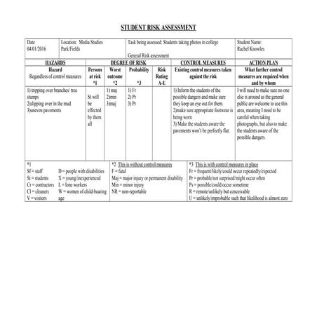 Student risk assessment- theatre | DOC