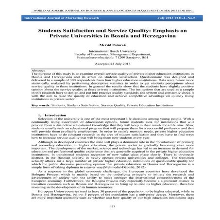 Students satisfaction and