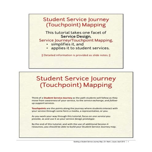 Building a Student Service Journey Touchpoint Map