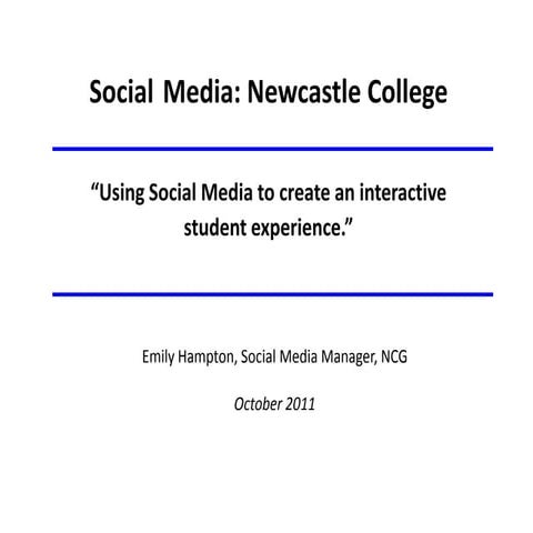 Social Media for Student Services | PPT | Undergraduate Education ...