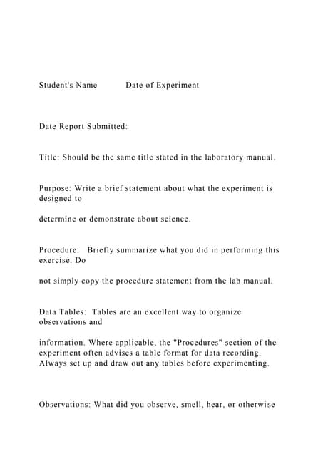 Lab report writing | PPT