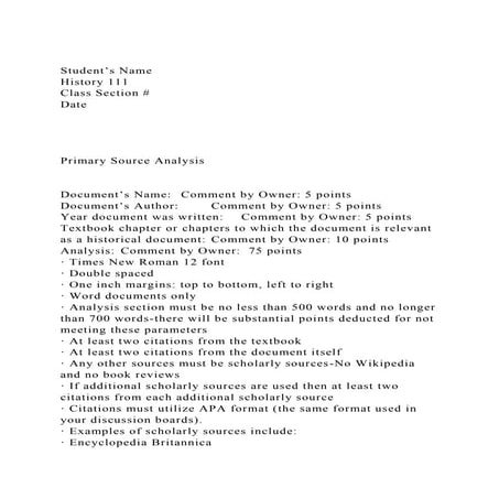 Student’s NameHistory 111Class Section # DatePrima.docx