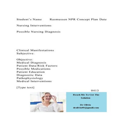 Student’s NameRasmussen NPR Concept PlanDateNursing Interven.docx
