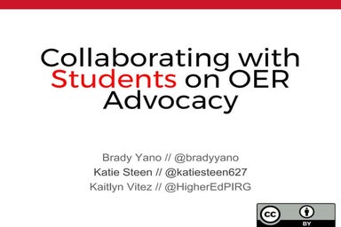 Collaborating with Students on OER Advocacy