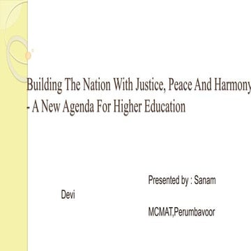 Student's perspective on" Building the nation with justice peace and harmony ...