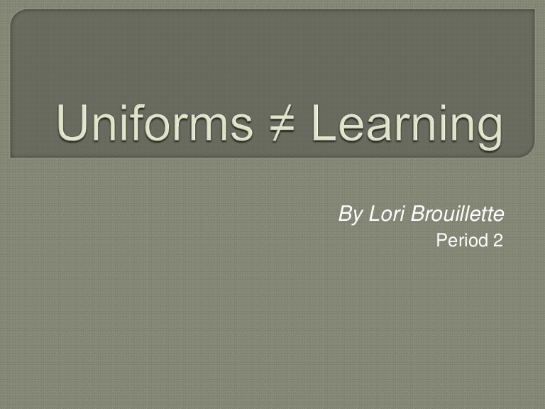 Students Should Wear Uniforms To School