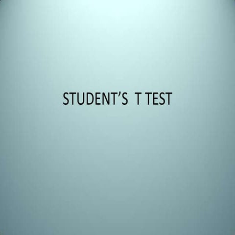 Student’s  t test