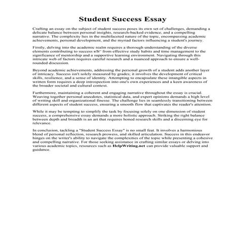 Student Success Essay. Unlocking Potential: Boosting Student Success through ...