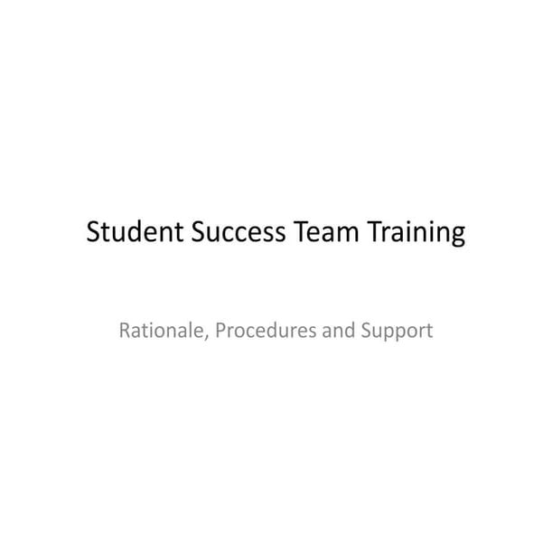 Student success team training