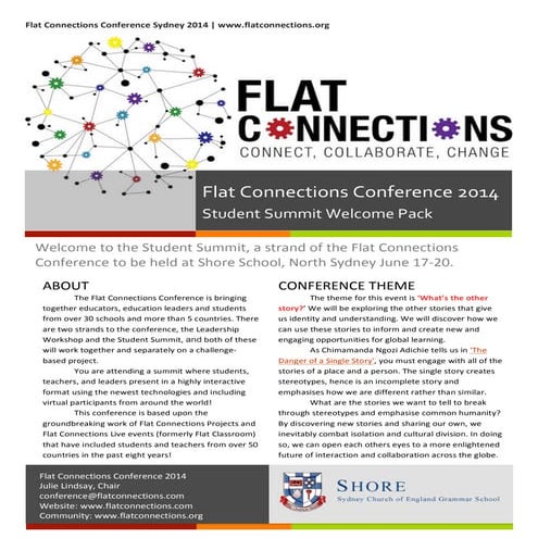 Student summit welcome pack   fcc sydney june 2014